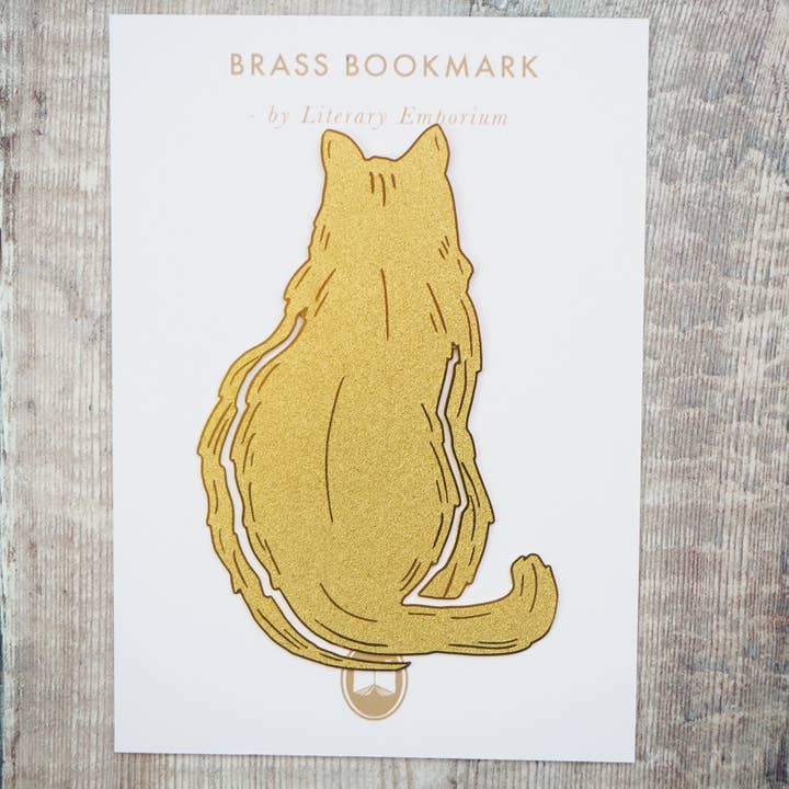 Cat Lover Brass Bookmark