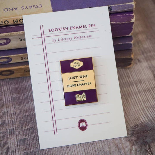 'Just One More Chapter' Book Lover Enamel Pin Badge