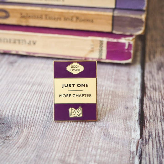 'Just One More Chapter' Book Lover Enamel Pin Badge