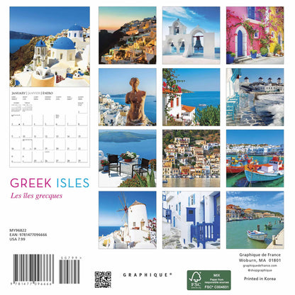 Greek Isles: Mini 16-month Wall Calendar 2022