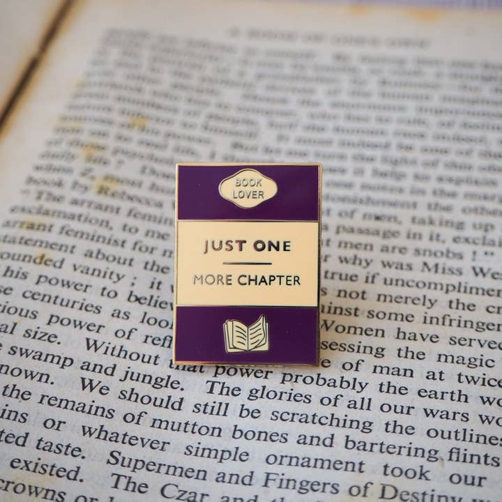 'Just One More Chapter' Book Lover Enamel Pin Badge