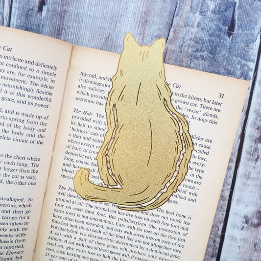 Cat Lover Brass Bookmark