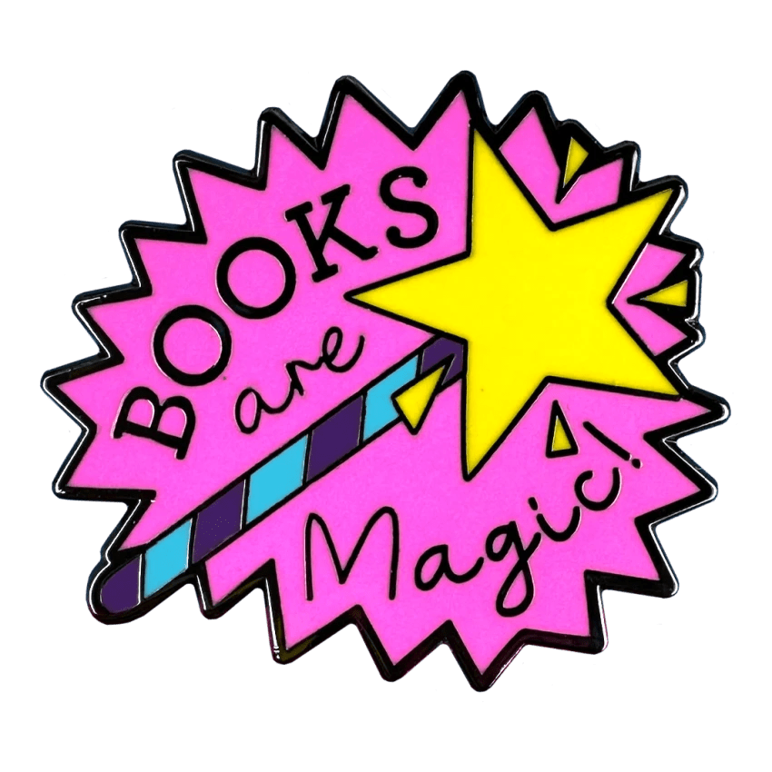 Books Are Magic Pin Badge / Κονκάρδα Μαγεία των Βιβλίων World Book Day - Diavazo Greek Books