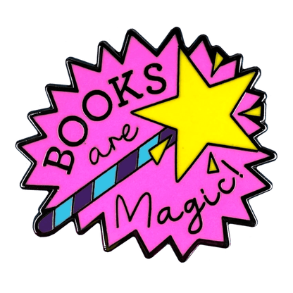 Books Are Magic Pin Badge / Κονκάρδα Μαγεία των Βιβλίων World Book Day - Diavazo Greek Books