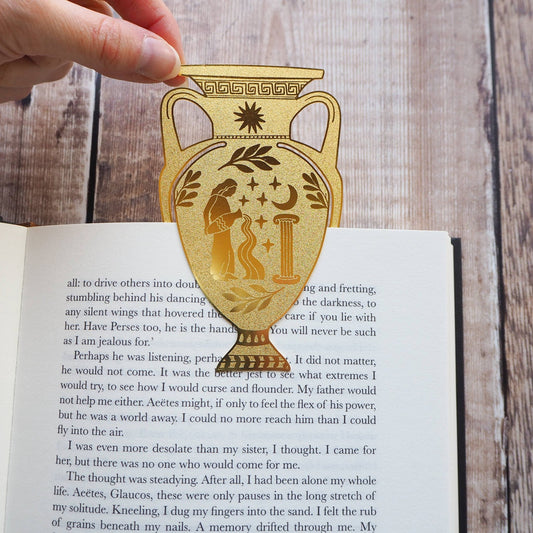 Greek Vase Brass Bookmark - Diavazo Greek Books