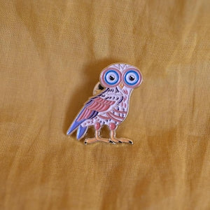 Unique Soft-Enamel Owl Pin, Inspired by Ancient Greece