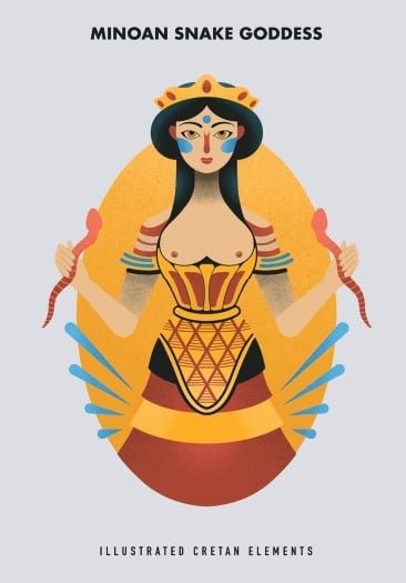 Minoan Snake Goddess Notebook - Diavazo Greek Books