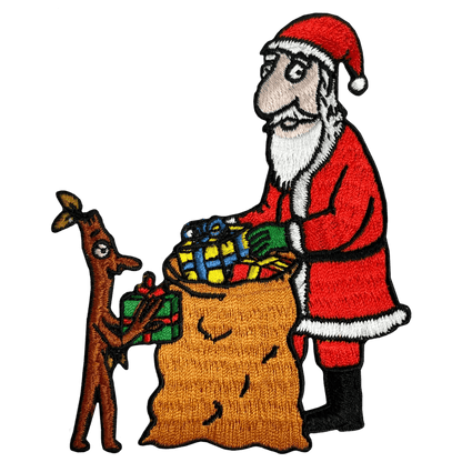 Stick Man & Santa Sew / Iron On Patch - Diavazo Greek Books