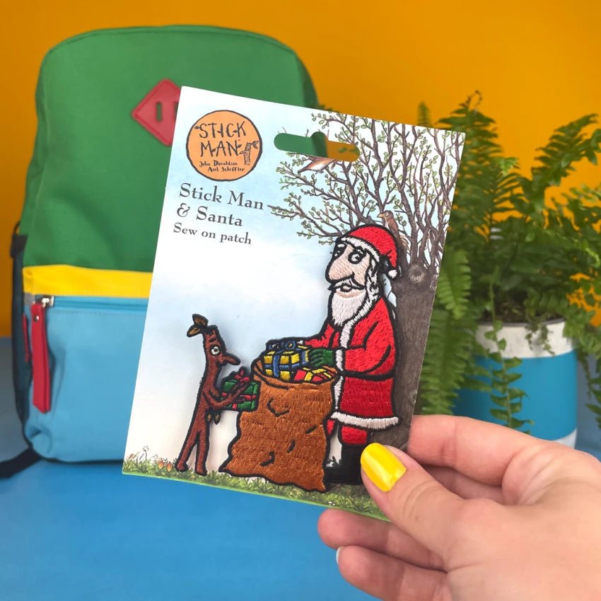 Stick Man & Santa Sew / Iron On Patch - Diavazo Greek Books