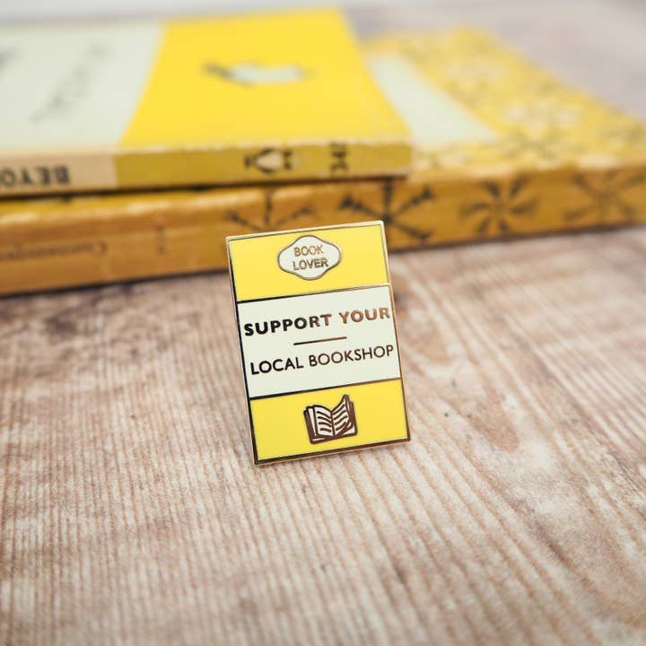 'support Your Local Bookshop' Book Lover Enamel Pin Badge / Κονκάρδα 'Στηρίζω το Βιβλιοπωλείο μου' - Diavazo Greek Books