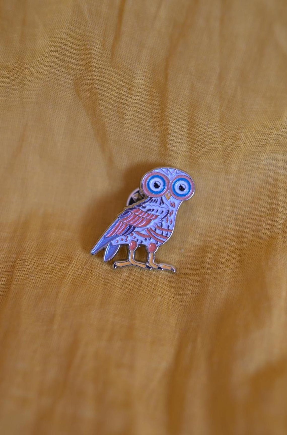 Unique Soft - Enamel Owl Pin, Inspired by Ancient Greece / Κονκάρδα Κουκουβάγια Θεάς Αθηνάς - Diavazo Greek Books