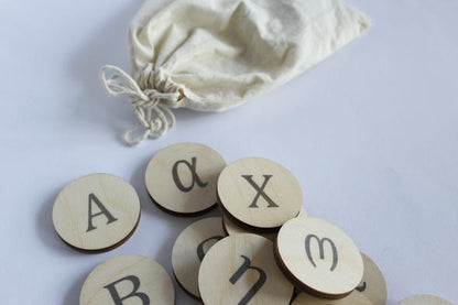 Wooden Alphabet Discs (Greek) - Clever Little Koalas - Diavazo Greek Books